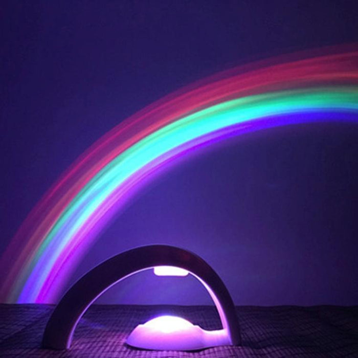Rainbow Projection Night Light For Bedside Romantic Decor White
