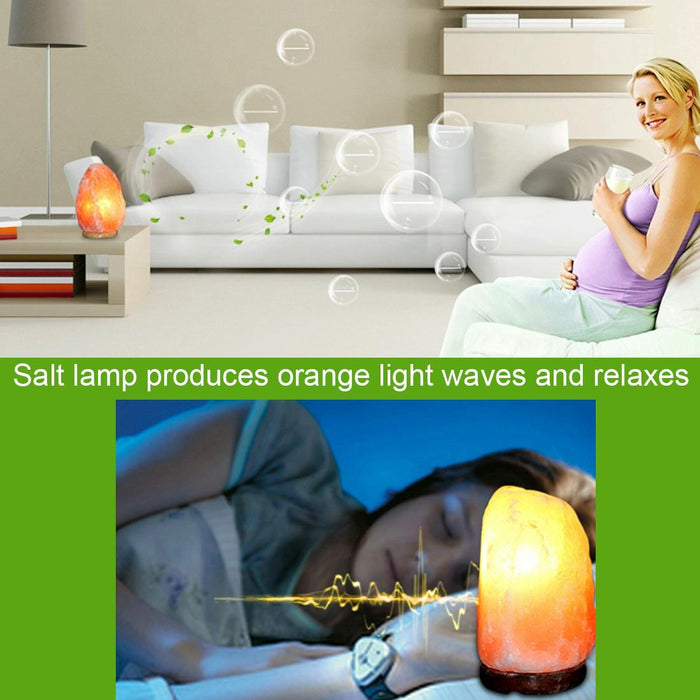 Medium Himalayan Salt Lamp With Wood Base & Bulb Dimmable Night Light 2-3Kg