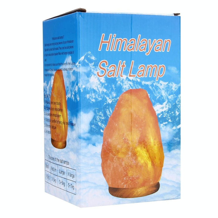 Medium Himalayan Salt Lamp With Wood Base & Bulb Dimmable Night Light 2-3Kg