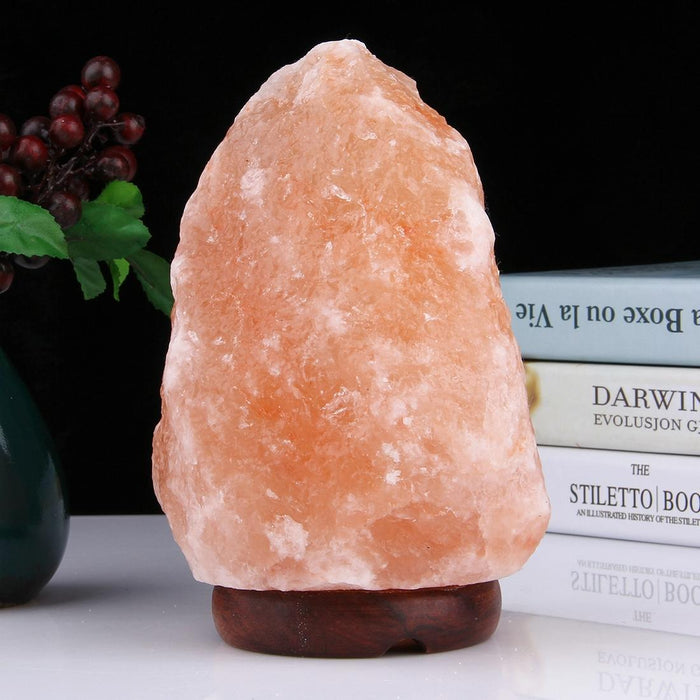 Medium Himalayan Salt Lamp With Wood Base & Bulb Dimmable Night Light 2-3Kg