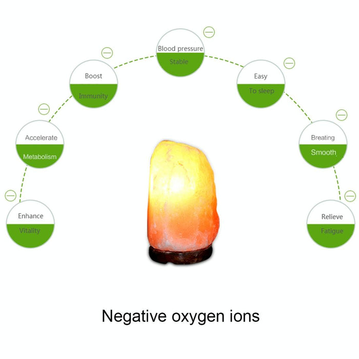 Medium Himalayan Salt Lamp With Wood Base & Bulb Dimmable Night Light 2-3Kg