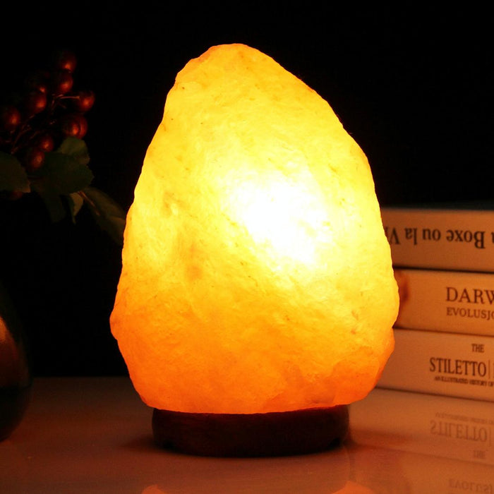 Medium Himalayan Salt Lamp With Wood Base & Bulb Dimmable Night Light 2-3Kg