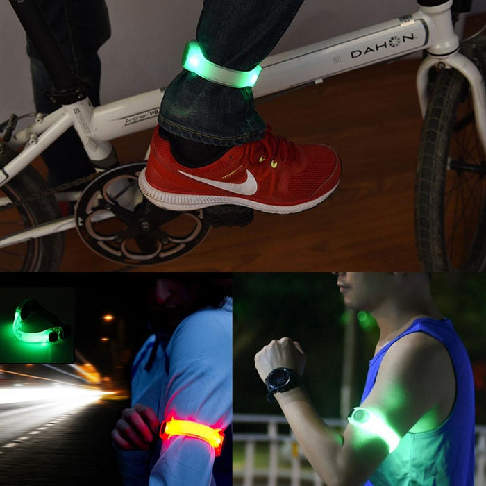 Led Safety Band For Night Runs / Rides Cr2032 Battery Powered