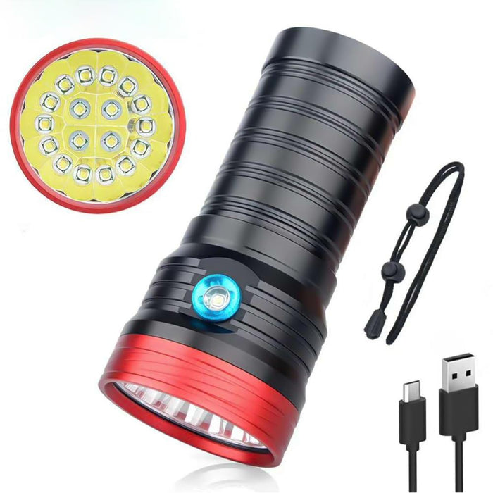3-Gear Led Flashlight 5400Lm No Battery Red / Black