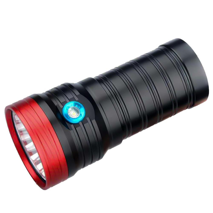 3-Gear Led Flashlight 5400Lm 4X18650 Batteries Red / Black