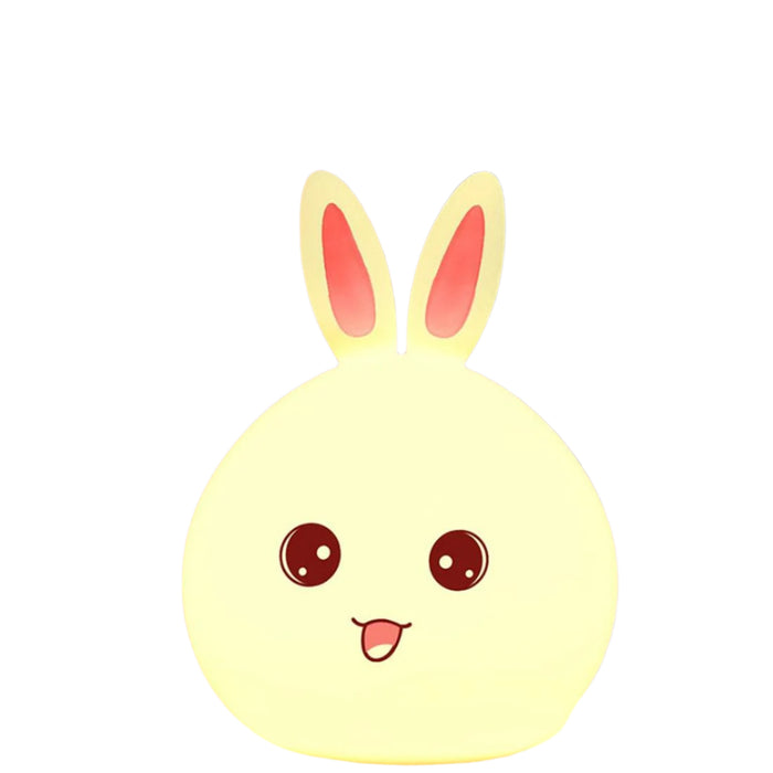 Rabbit Silicone Led Night Light 7-Colour Usb Charging Pink