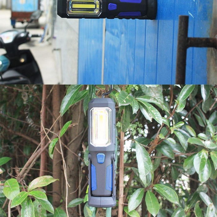 5W Cob + 1W F8 Waterproof Led Work Light 400 Lm Usb Charging Magnetic & Swivel Hook