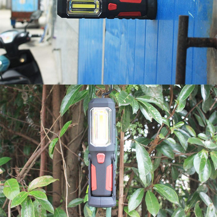5W Cob + 1W F8 Waterproof Led Work Light 400 Lm Usb Charging Magnetic & Swivel Hook