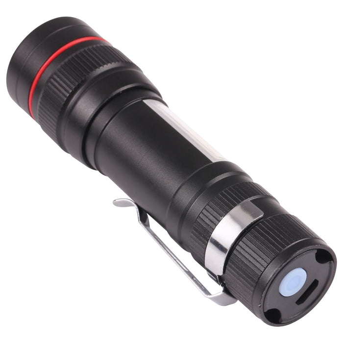 Zoomable T6 Led Flashlight With Hook Clip