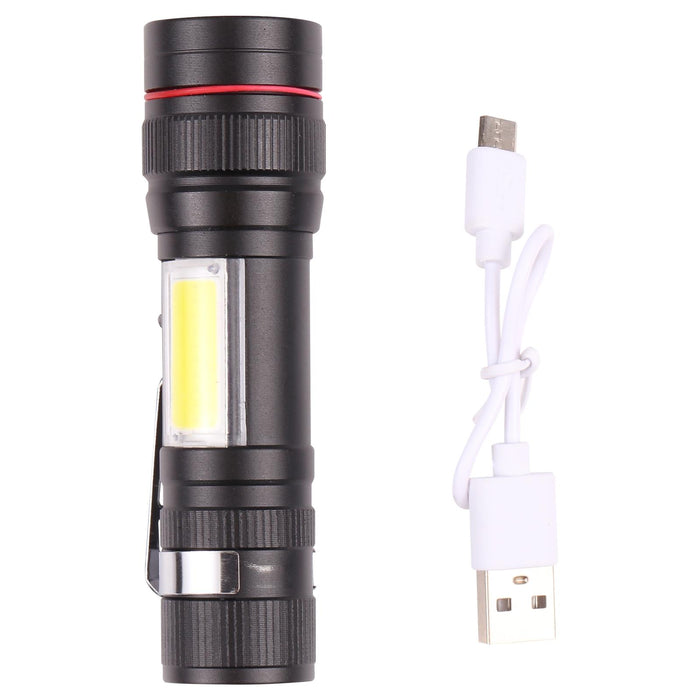 Zoomable T6 Led Flashlight With Hook Clip