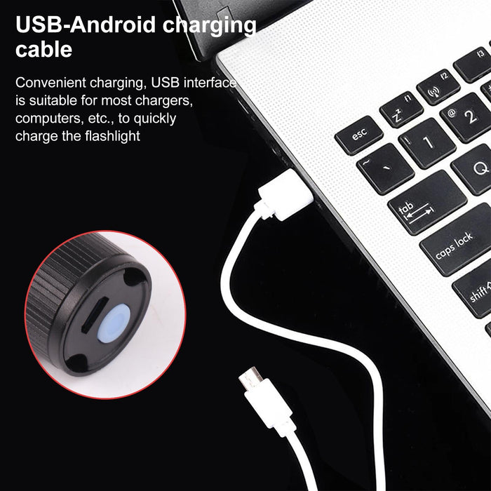 Zoomable T6 Led Flashlight With Hook Clip