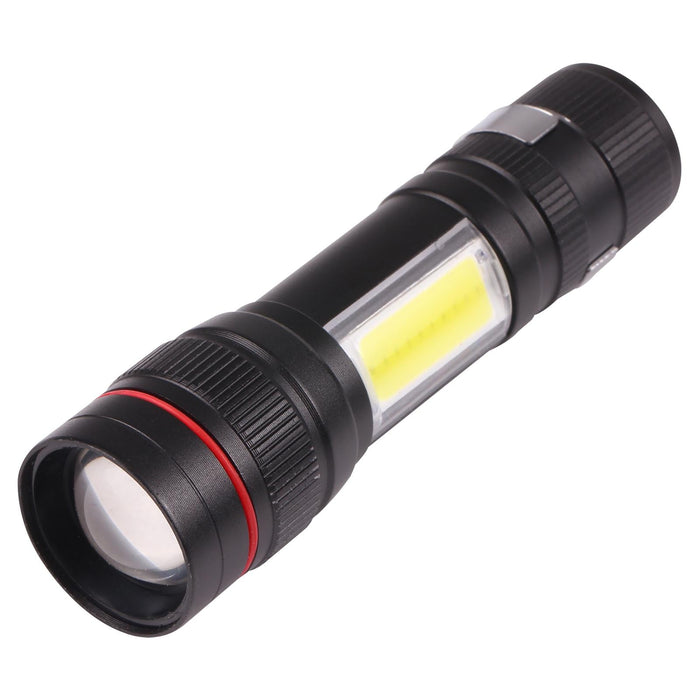 Zoomable T6 Led Flashlight With Hook Clip