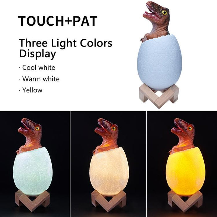 3D Raptor Night Light 3-Colour Patting Version