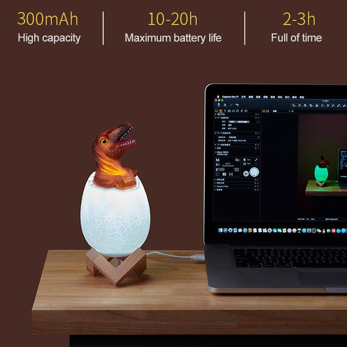 3D Raptor Night Light 3-Colour Patting Version