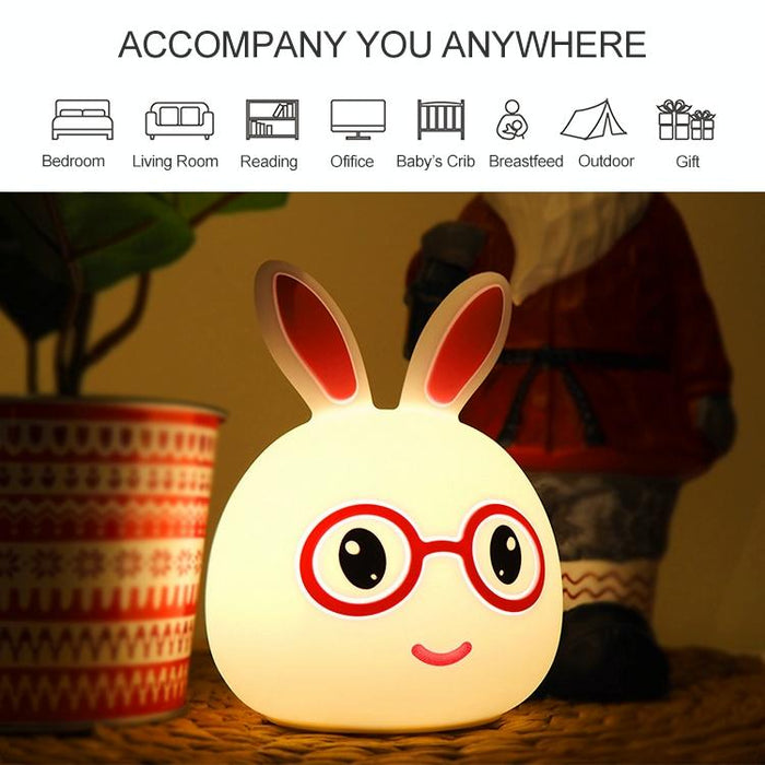 3D Led Night Light Smiling Rabbit Design Aaa Battery