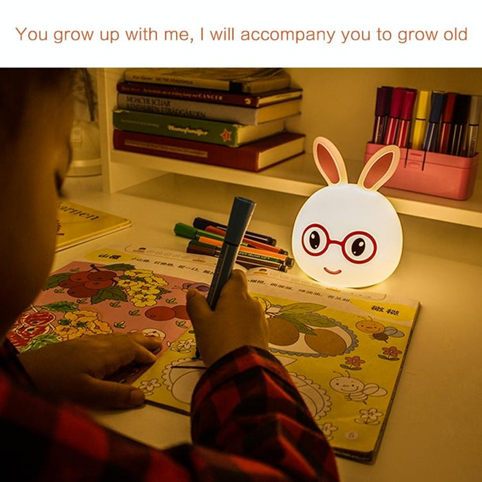 3D Led Night Light Happy Rabbit Creative Touch Aaa Battery