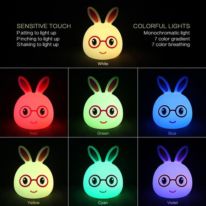 3D Led Night Light Usb Charging Happy Rabbit Design