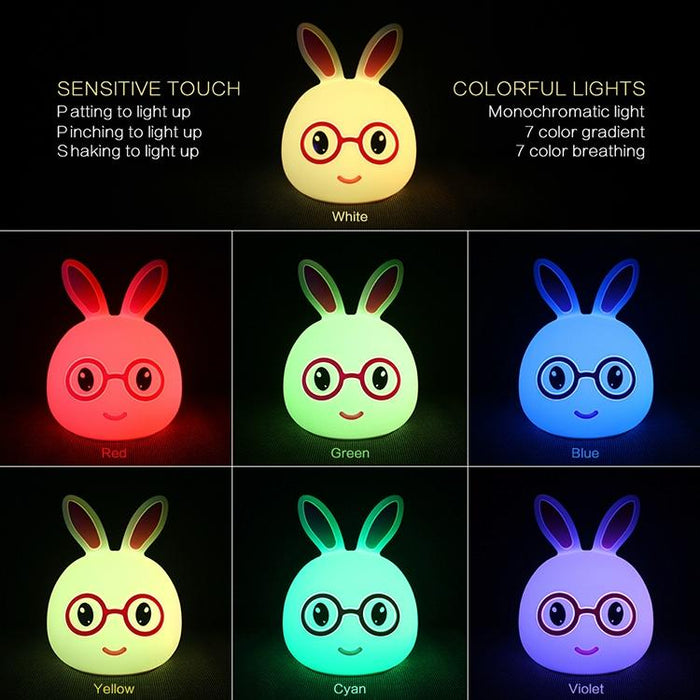 3D Led Night Light Usb Charging Happy Rabbit Design