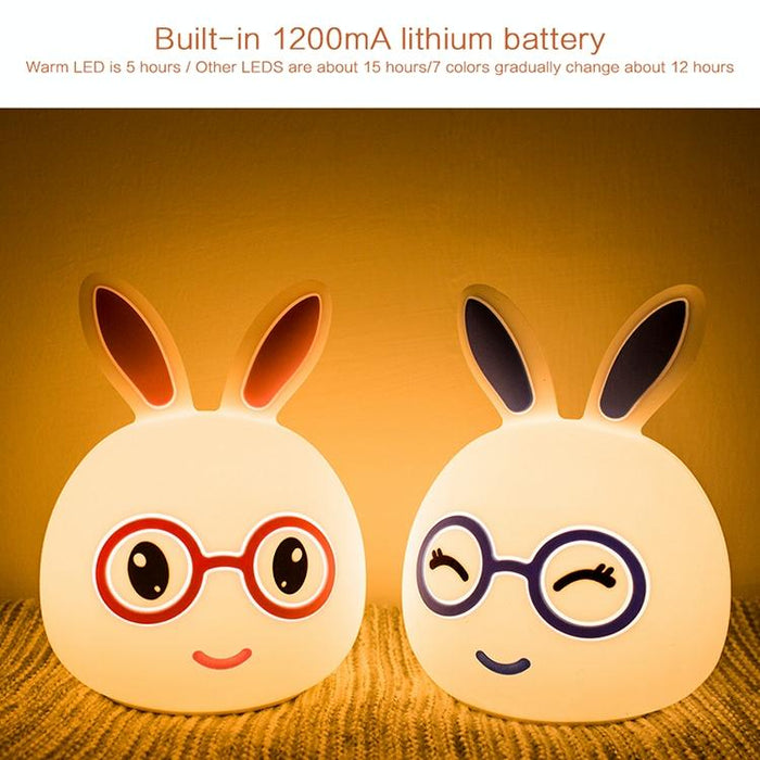 3D Led Night Light Usb Charging Happy Rabbit Design