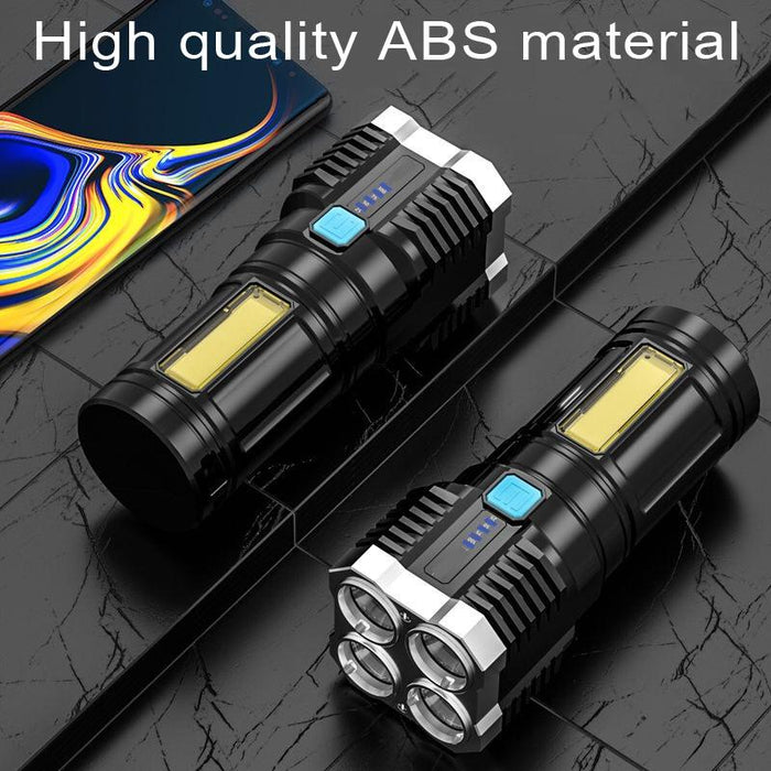 Usb Rechargeable Led Flashlight S03 4X Smd 3030 + Cob