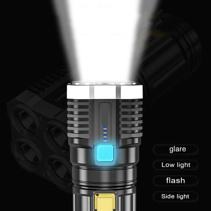 Usb Rechargeable Led Flashlight S03 4X Smd 3030 + Cob