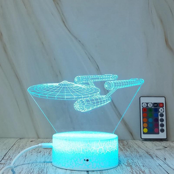 3D Spaceship Night Light W / Remote Touch Dimming