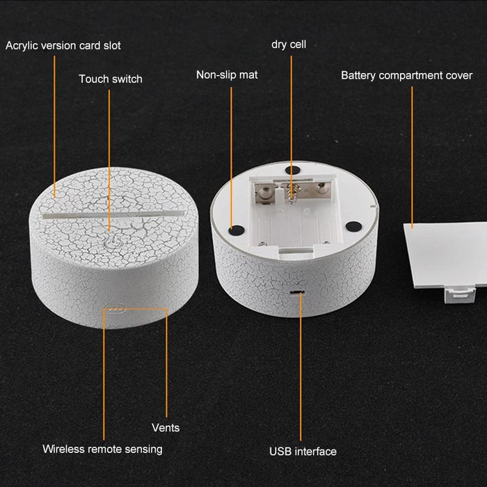 3D Sports Car Night Light Touch Dimming