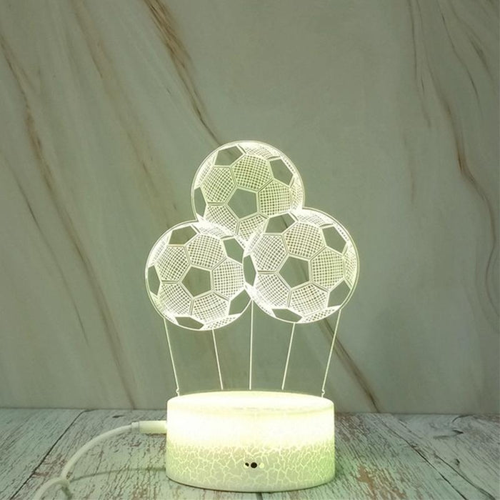 3D Colourful Football Night Light Touch Dimming