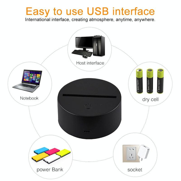 3D Colourful Football Night Light Touch Dimming