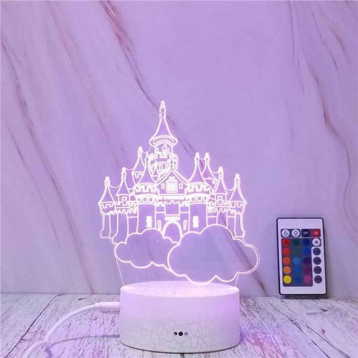 Sky Castle 3D Night Light Remote Control Touch Dimming