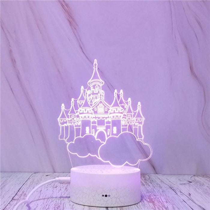 Sky Castle 3D Colourful Night Light Touch Dimming