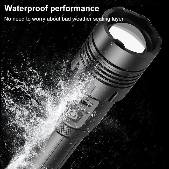 Waterproof P70 + Cob Led Flashlight Usb Charging Power Display Focusing 7-Level Brightness