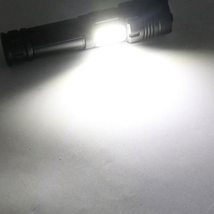 Waterproof P70 + Cob Led Flashlight Usb Charging Power Display Focusing 7-Level Brightness