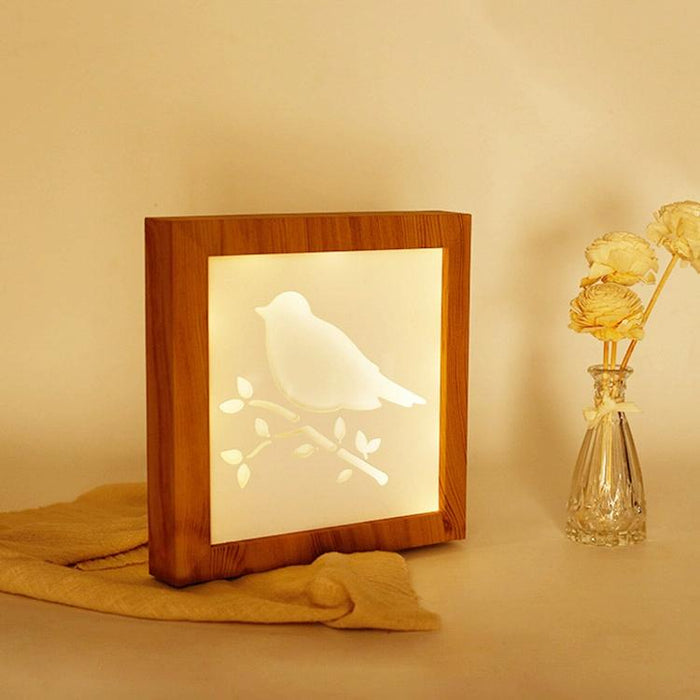 Remote Control Dimmable Led Photo Frame Night Light Warm White