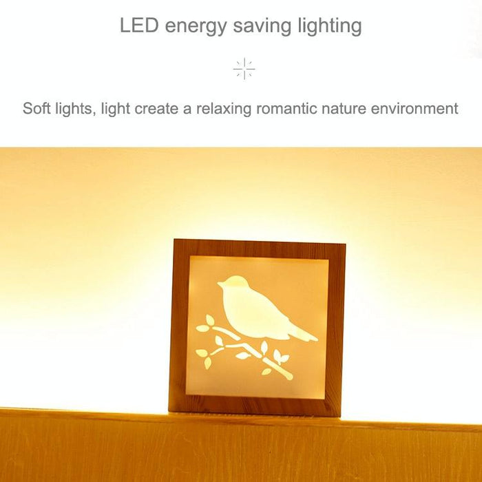Remote Control Dimmable Led Photo Frame Night Light Warm White