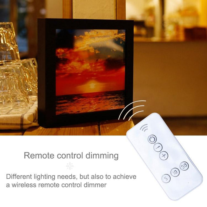 Remote Control Dimmable Led Photo Frame Night Light Warm White
