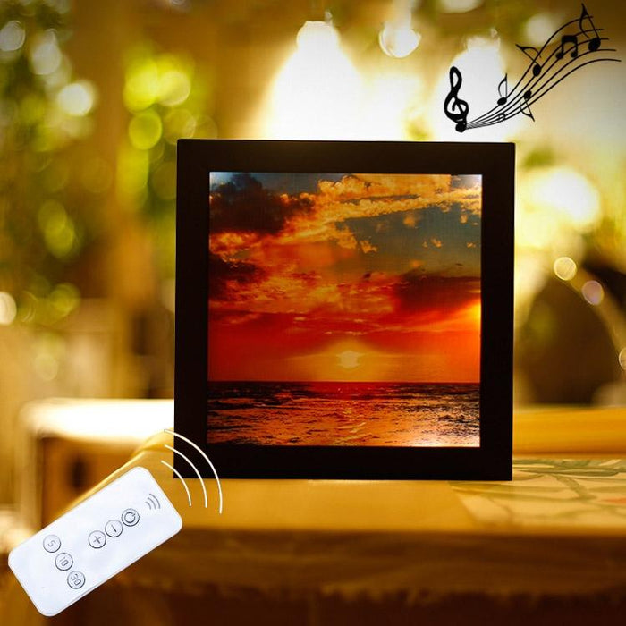 Remote Control Dimmable Led Photo Frame Night Light Warm White
