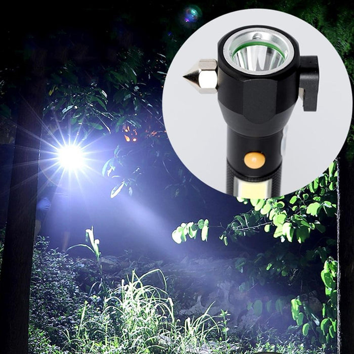 Waterproof 10W Led Flashlight With Safety Hammer