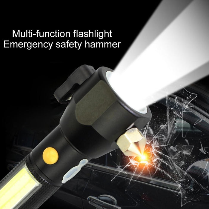 Waterproof 10W Led Flashlight With Safety Hammer