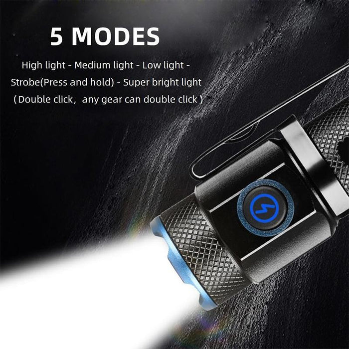 Waterproof Mini Flashlight With Clip Ipx6