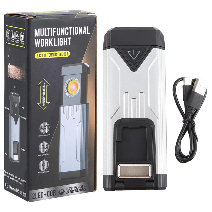 Waterproof Work Light 3 Colour Cob Flashlight