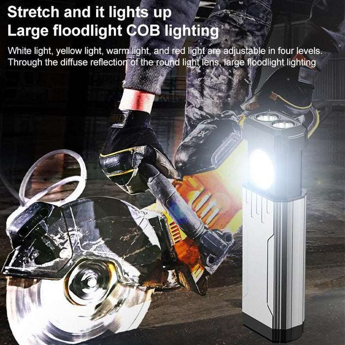 Waterproof Work Light 3 Colour Cob Flashlight