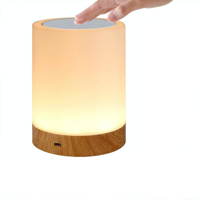 Wood Grain Touch Night Light Colourful Charging Atmosphere Lamp
