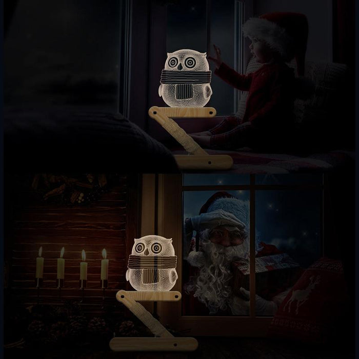 3D Owl Night Light For Kids' Bedroom Warm Light