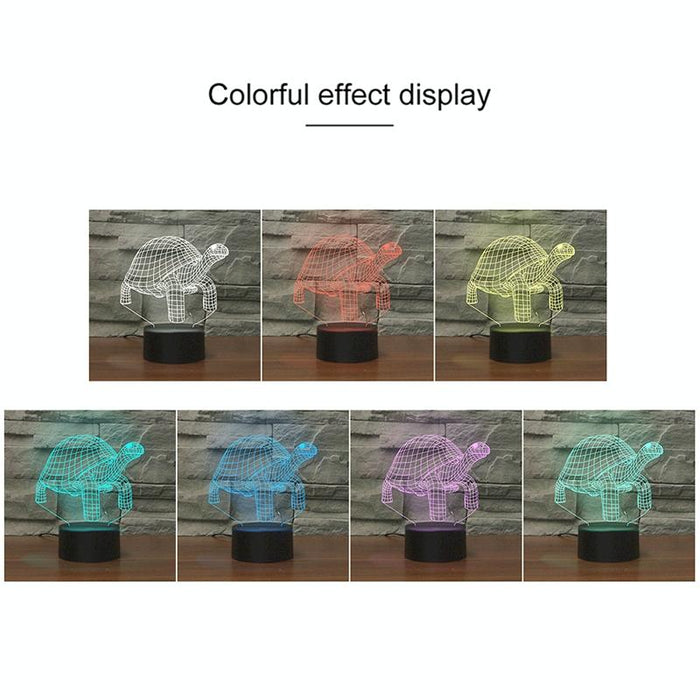 3D Led Night Light Tortoise Design Usb Touch Button
