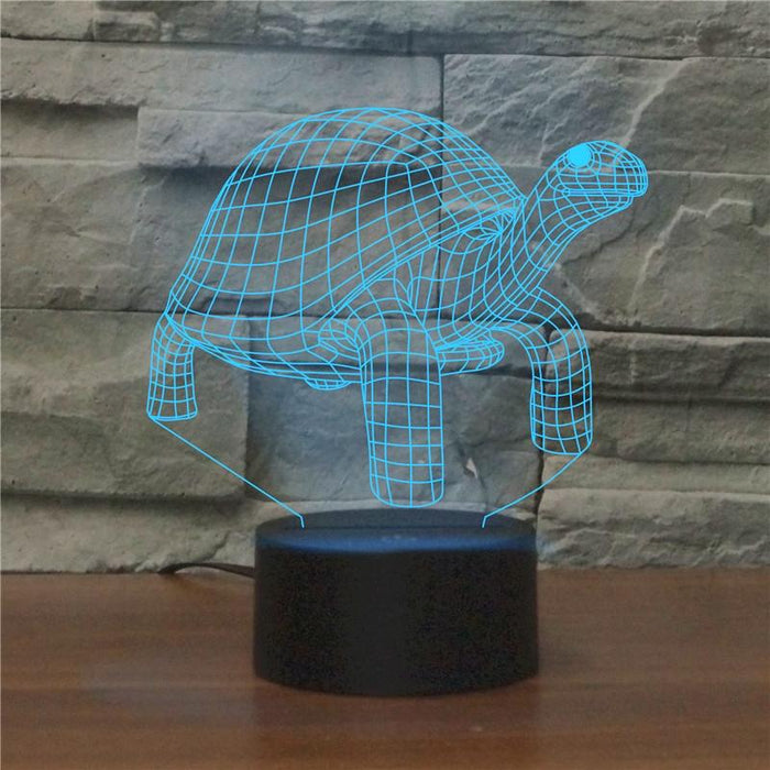 Rechargeable 3D Led Night Light Tortoise Design Black