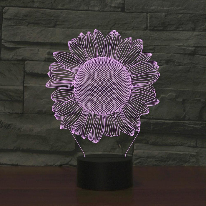 Sunflower 3D Led Night Light Usb Touch Button