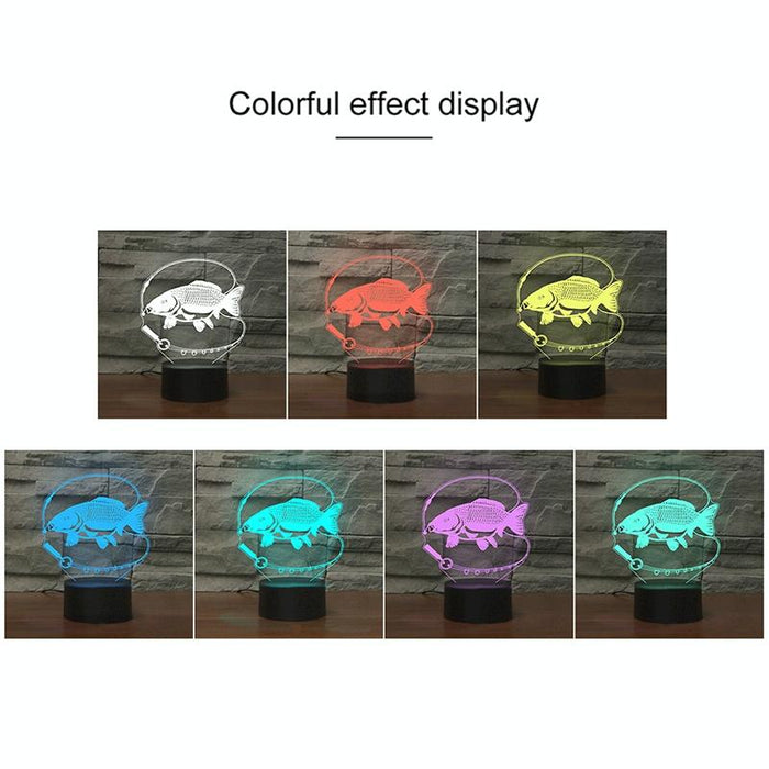 3D Led Fishing Night Light Usb / Battery Powered
