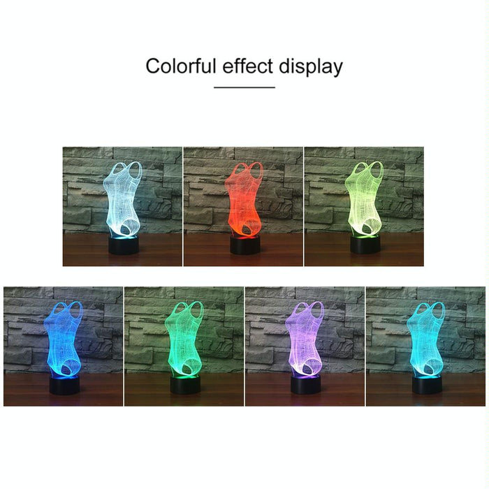 Black Base 3D Led Night Light Usb Touch Button