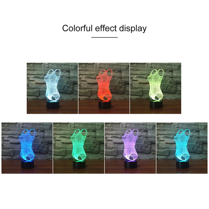 Black Base 3D Led Night Light Usb / Battery Powered